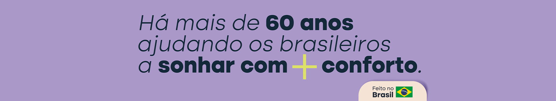 Banner comemorativo dos 60 anos da Mannes Colchões